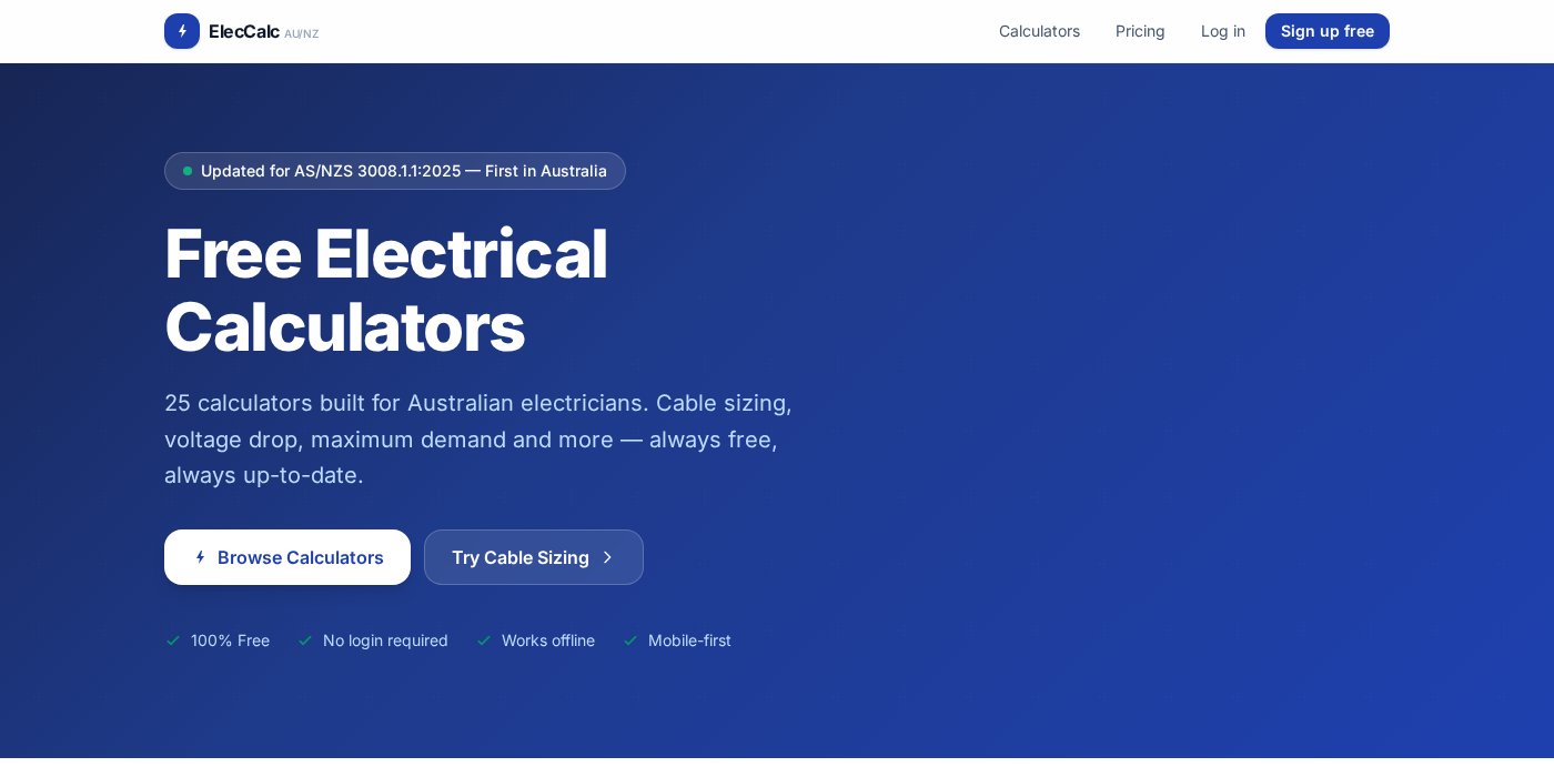 ElecCalc.au - Free Australian Electrical Calculators