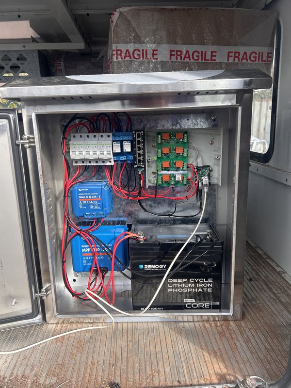 Relay board enclosure and wiring